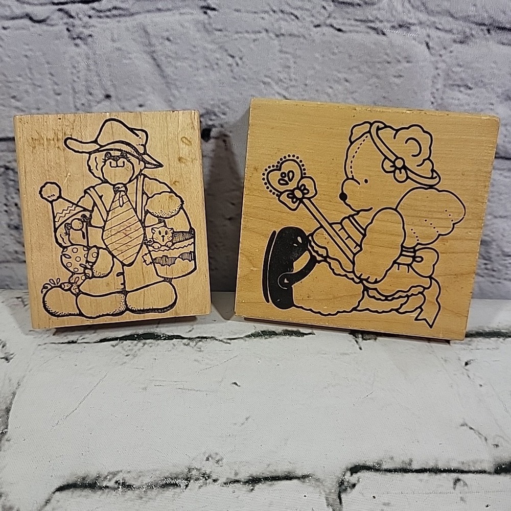 Vintage Daisy Kingdom Rubber Stamps Lot Of 2 Halloween Trick Or Treat Angel Bear